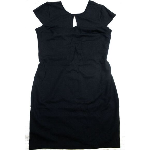 H13 Ali & Jay Knit Keyhole low back matte jersey dress LBD BLACK size L nwot - Picture 1 of 3